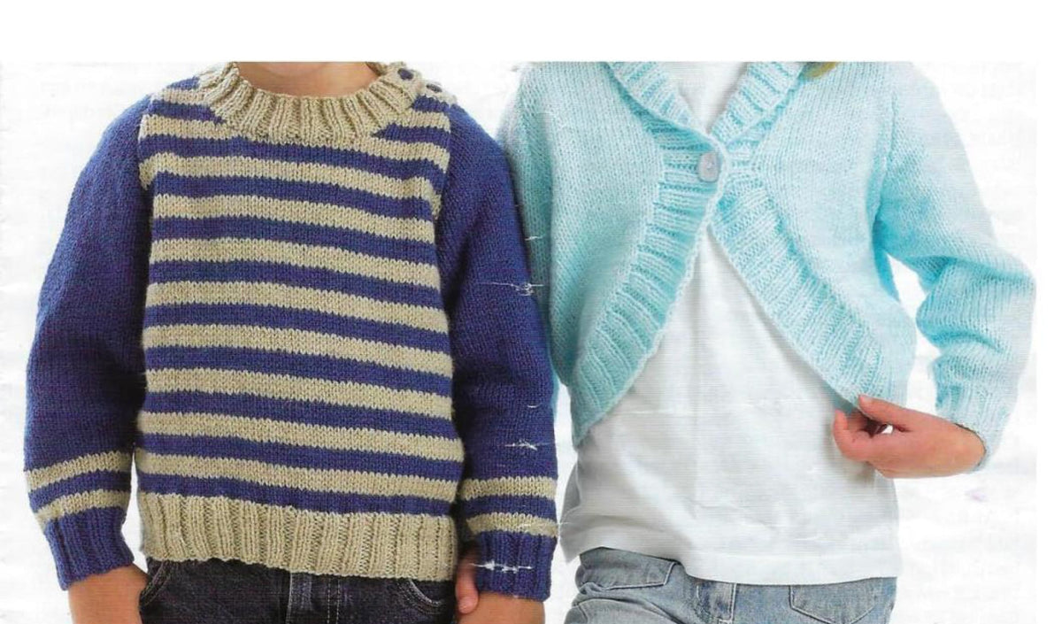 Baby Girl Bolero style Cardigan & Jumper DK ( 8PLY ) Yarn chest Small  14" - 26 ins- Download PDF Knitting Pattern