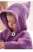 Baby Girl - Boy Pixie Hooded Jacket  easy Knit Jacket in Aran/10 Ply Yarn  fits 6-18 months- Download PDF Knitting Pattern