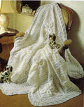 Vintage Baby Shawl and Cot Blanket Knitting Pattern-8ply/DK yarn PDF Instant download- KNitted in Triangles then joined