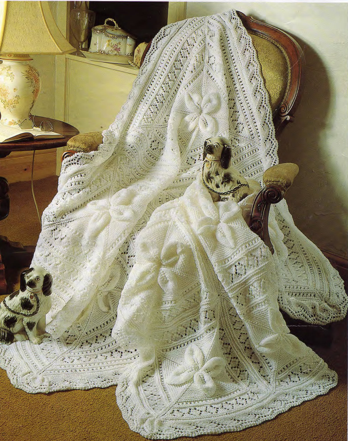 Vintage Baby Shawl and Cot Blanket Knitting Pattern-8ply/DK yarn PDF Instant download- KNitted in Triangles then joined