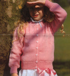 Girl Easy Round Neck Cardigan- chest 22 - 32 inches- Download Pdf- 8Ply or Double Knitting wool needed PDF Knitting Pattern