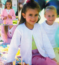 Girls Easy Round or V Neck Cardigan Jacket Diagonal Rib Pattern Childrens 22-32" ~ DK Wool 8ply Knitting Pattern pdf Instant Download