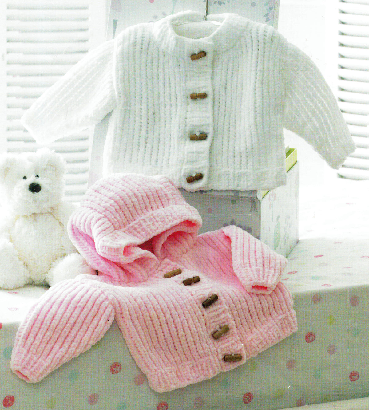 Easy Baby ToddlerJackets Hood or Crew Neck 14"-22" ~ Chunky Bulky 12 Ply Knitting Pattern pdf Instant Download