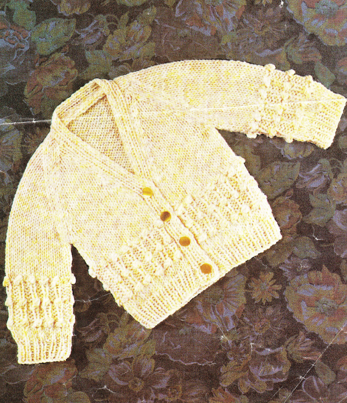 Boy or Girl's Easy Knit Bobble Cardigan DK (8ply) 17- 20" chest, Knitting pattern, Download PDF