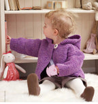 Baby Girl - Boy Pixie Hooded Jacket  easy Knit Jacket in Aran/10 Ply Yarn  fits 6-18 months- Download PDF Knitting Pattern