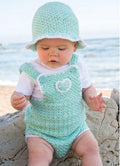 Baby Rompers & Matching hat  0 - 18 mths ~Easy Aran  10 Ply  Worsted  yarn Crochet Pattern PDF Instant Download