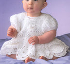 Girl's Baby Toddler Crochet  Puffed Sleeved Pineapple dress  0 - 12 mth DK  8 Ply Light Worsted  yarn Crochet Pattern PDF Instant Download