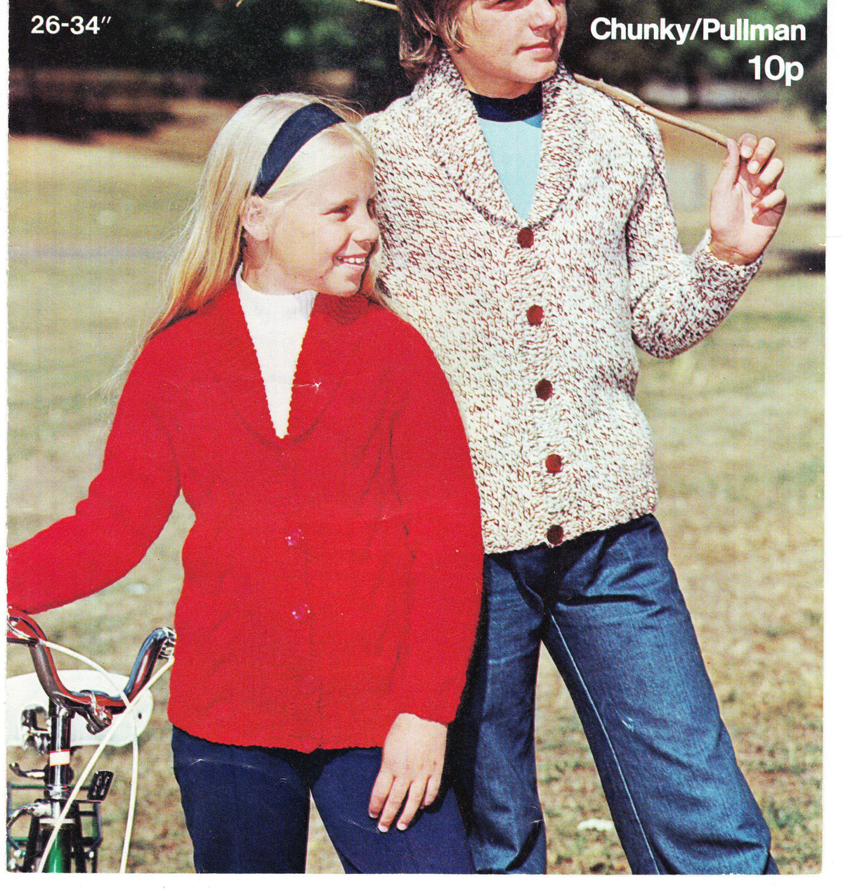 Girl Boy Plain or Patterned Chunky Jackets- Easy knit Chunky- Bulky 12 Ply wool- fits 6-14 years- Knitting pattern Download PDF