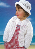 Girls Crochet- Round Neck Cardigans & Hat  Cotton DK- 8 Ply- Light Worsted  wool- 14 - 24" Birth -5 years Crochet Pattern- Download PDF