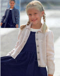 Easy Girls Cardigan Knitting Patterns 1 to 12 years, Moss Stitch Borders Cardigan, PDF Download DK 8 ply