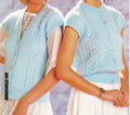 Woman's Ladies, Lace Waistcoats- Round neck- V neck- 8 PLY- DK- light Worsted  yarn- 32 - 44 Chest  Knitting Pattern PDF Instant download