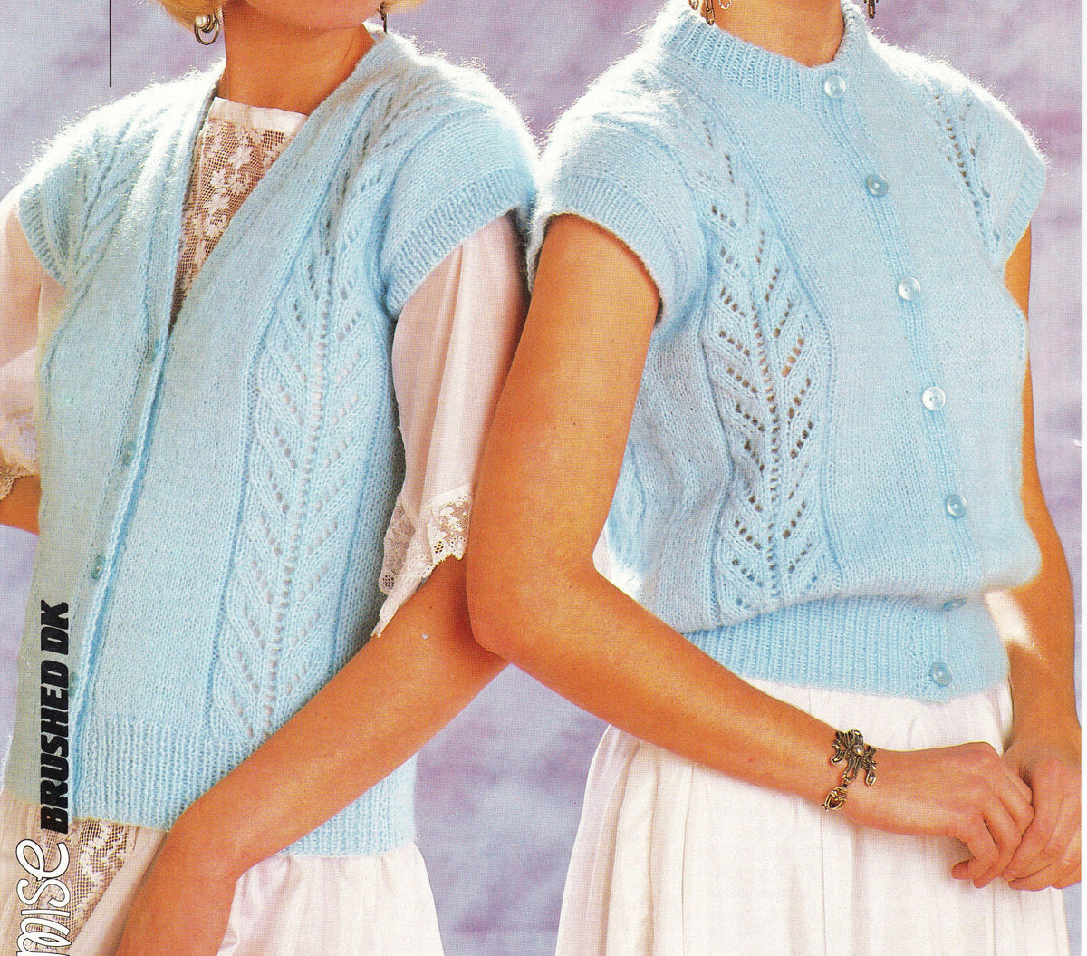 Woman's Ladies, Lace Waistcoats- Round neck- V neck- 8 PLY- DK- light Worsted  yarn- 32 - 44 Chest  Knitting Pattern PDF Instant download
