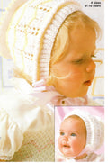 Baby Girl bonnet- Hat knitting pattern fits ages 0- 10 years DK 8 ply light worsted wool Download PDF