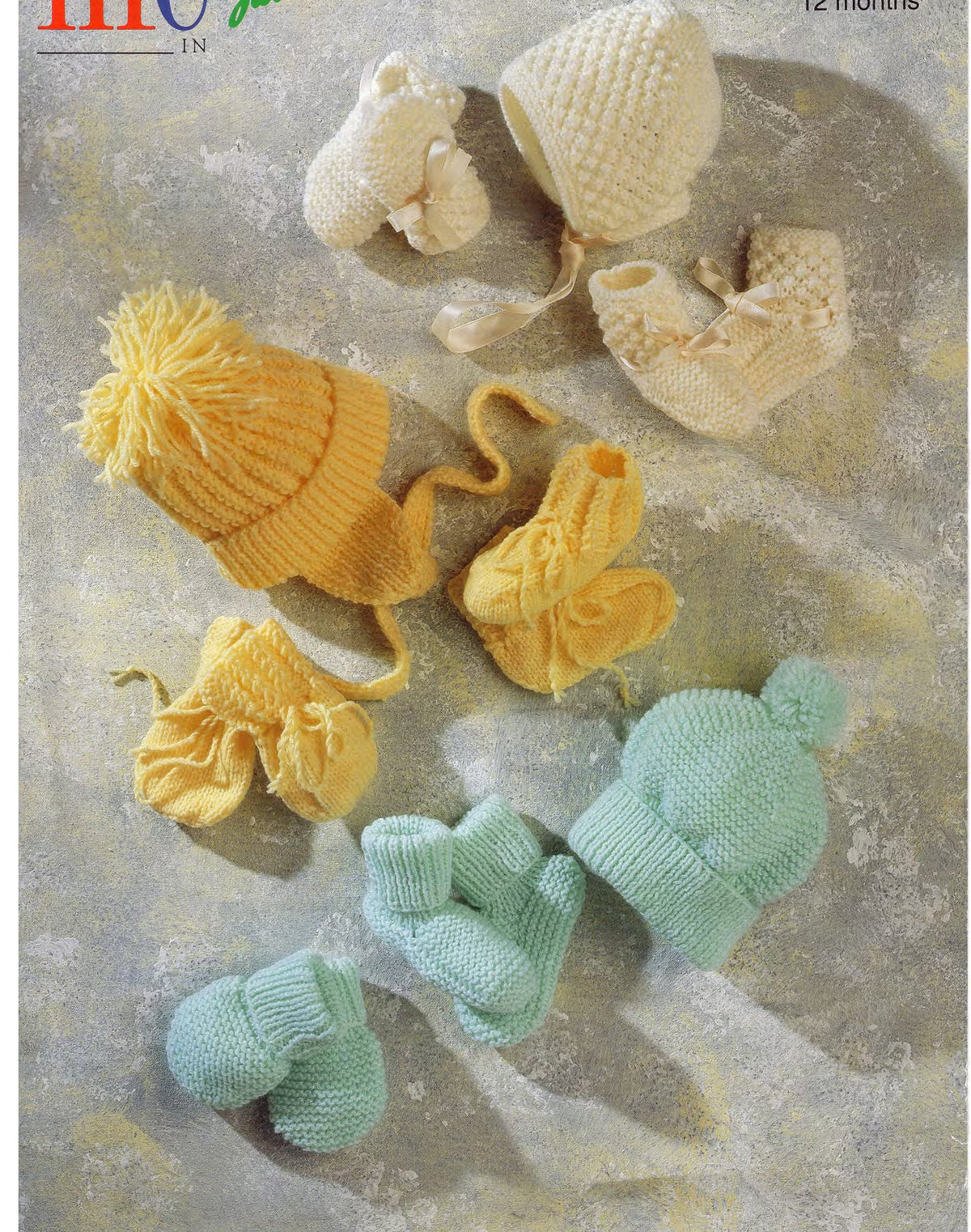 Baby Hats-Mitts, boots- Easy pattern ~Birth up to 12 Months~ DK ~ 8 ply~ Light worsted- Knitting Pattern PDF Instant download