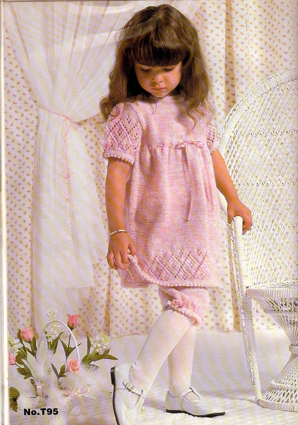 Baby Girl-Toddler Vintage  puff sleeved dress & Bloomer's  in DK Light Worsted 8ply Yarn Fits from 20-24" - Knitting pattern  Download PDF
