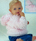 Baby Easy Loopy Cardigan-Hooded Jacket~ Cardigan with collar & Hat 2 styles to knit in DK 8Ply Light Worsted  Download PDF Knitting pattern