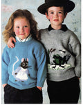 Childs- Mouse & Frog sweaters- jumpers Round neck- drop sleeves DK- 8 ply Light worsted wool- 22"- 30" - Knitting pattern Download has chart