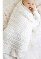 Baby Lovely Cable Blanket  in DK-8ply Merino ~  Light worsted wool -knitting Pattern Download pdf