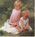 Knitted Baby Shell dress with picot edges, Vest & Pants + Crochet shell shawl- 4ply or DK 8 ply wool- 16 - 20" chest, Knitting /Crochet PDF
