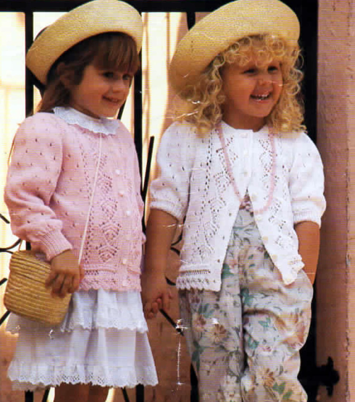Girls lacy Cardigan Knitting Pattern short sleeve or long sleeve jacket 20-30" 4ply fingering PDF Download