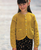Girl's Bolero style Cardigan- drop sleeves, Pockets - DK- 8 PLY Light worsted Knitting Pattern -  Instant Download-22-30" chest