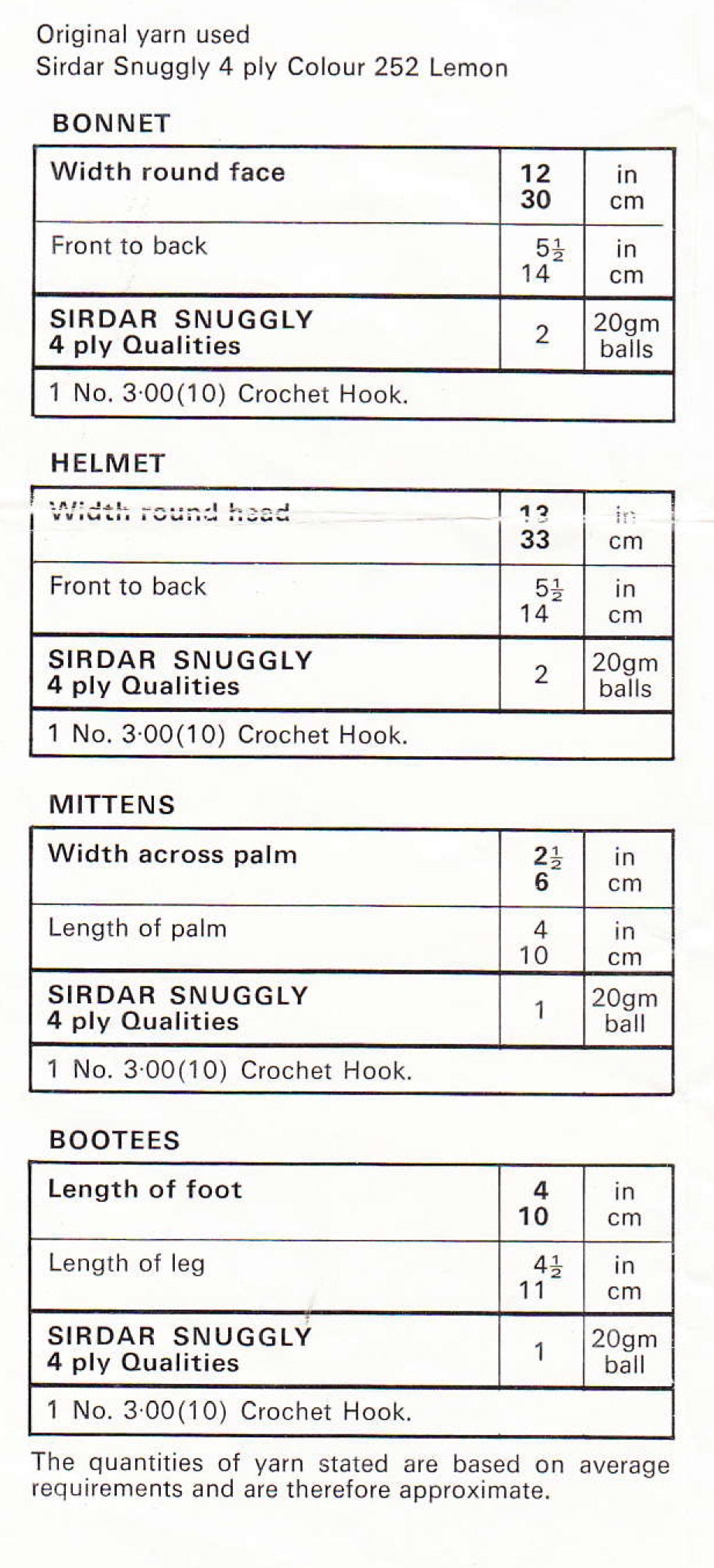 Crochet Baby Girl ~ Boys Hats- Bonnets ~ Helmets ~ Mitts & Bootees fits 3 ~ 6 Months - 4ply Fingering Crochet pattern Download PDF