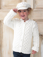Girls chunky  Cable Cardigan- Jacket Turned up Cuffs  Drop sleeves 20 - 30 ins Chunky-Bulky wool- Download PDF Knitting Pattern-