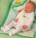 Baby Girl Lacy Matinee Jacket Picot Edging 46 - 48 cm chest  DK 8PLY Light worsted wool- Knitting pattern