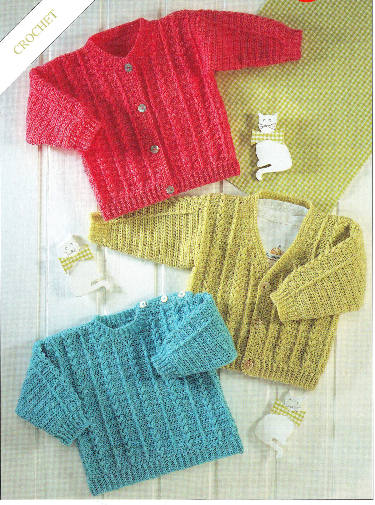 Baby V Neck- Round Neck Cardigans & Jumper 4Ply wool- 16 - 26" Birth -6 years Crochet Pattern- Download PDF