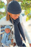 Boy Girl's Hats Scarf Gloves Garter Stitch, easy winter pattern- Aran 10 Ply  worsted wool Knitting Pattern PDF 2 - 10 years