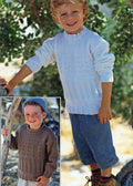 Boys sweaters Jumper roll neck round neck textured 22" - 30" chest (1 - 10 yrs)Aran 10 ply worsted Knitting Pattern download PDF