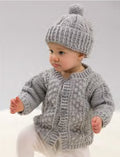 Baby Long sleeved Crochet Cardigan pattern and Hat in DK 8 ply Light worsted woo 24~ 27" ( 6-24 mths) Crochet pattern download PDFl