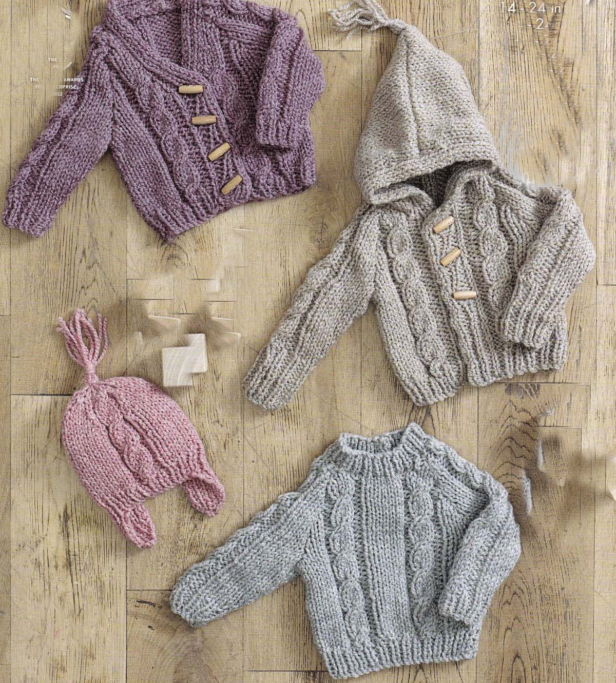 Baby Boy Girl Cable Raglan Cardigan Hooded Jacket Jumper & Helmet Chunky Bulky wool Premature 14" - 24" chest, knitting Pattern Download PDF