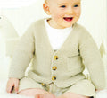Easy Knit Baby V Neck Garter Stitch Jacket- Cardigan in 4 ply Fingering  wool 16" -22" ~  Knitting pattern pdf instant download