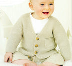 Easy Knit Baby V Neck Garter Stitch Jacket- Cardigan in 4 ply Fingering  wool 16" -22" ~  Knitting pattern pdf instant download
