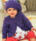 Child's - Baby- Girl Yoked Cardigan & Beret Knitting Pattern  16-26" DK light Worsted 8ply baby Knitting  Pattern Download PDF