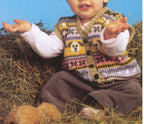 Childs Norwegian -Jumper -Hat -  V neck sleeve less top Knitting Pattern,3-36 Mths ,Instant Download PDF- see images for further information