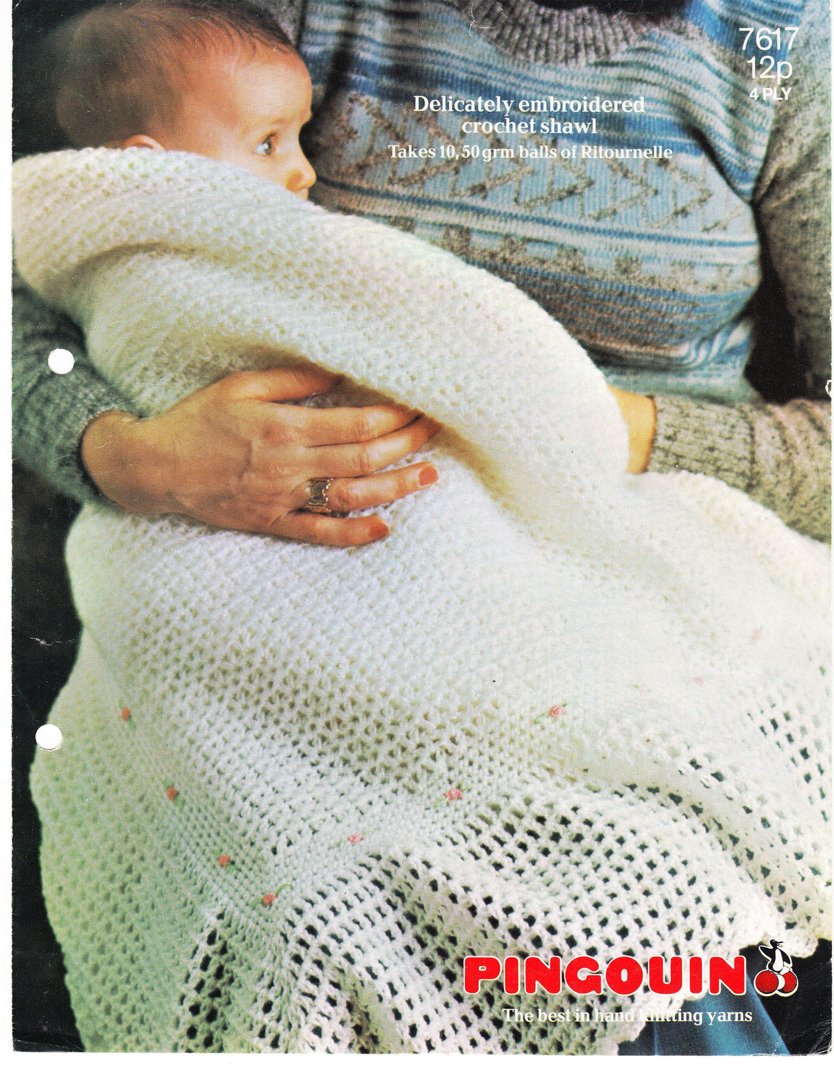 Delicate Embroidered Crochet Shawl pattern in Aran 10 ply yarn- 46 x 46" square- Crochet Pattern Download PDF
