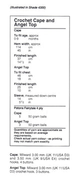 Girl's Baby Toddler Crochet  Angel Top & Cape Size 0 - 9 Months 4ply Fingering Crochet Pattern PDF Instant Download