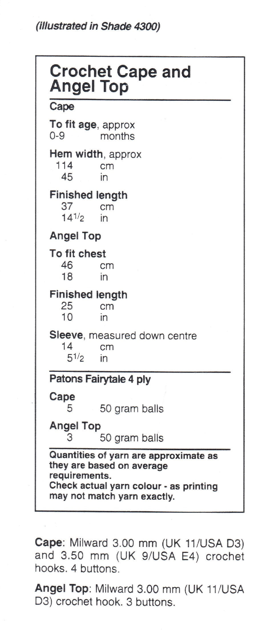 Girl's Baby Toddler Crochet  Angel Top & Cape Size 0 - 9 Months 4ply Fingering Crochet Pattern PDF Instant Download