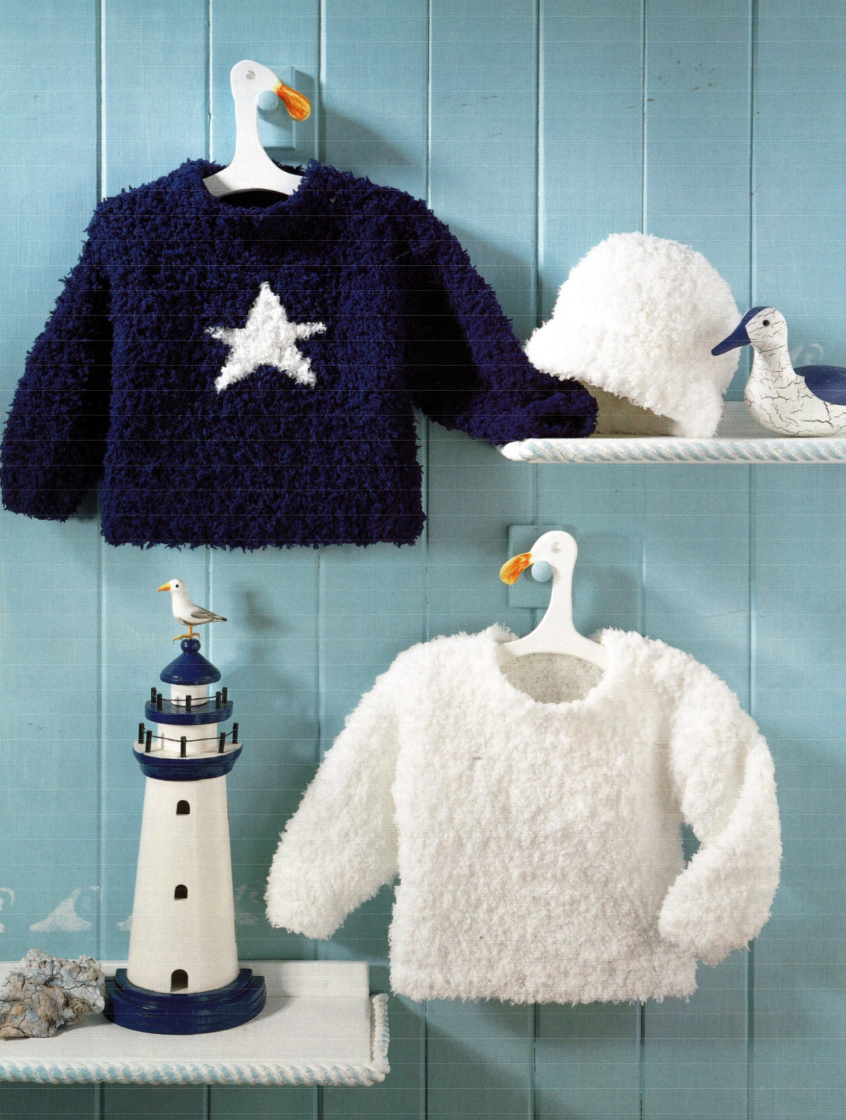 Baby Star Motif or Plain easy Sweater Children's Jumper & hat 16-26" Chenille Chunky Bulky 12ply pdf  knitting Pattern