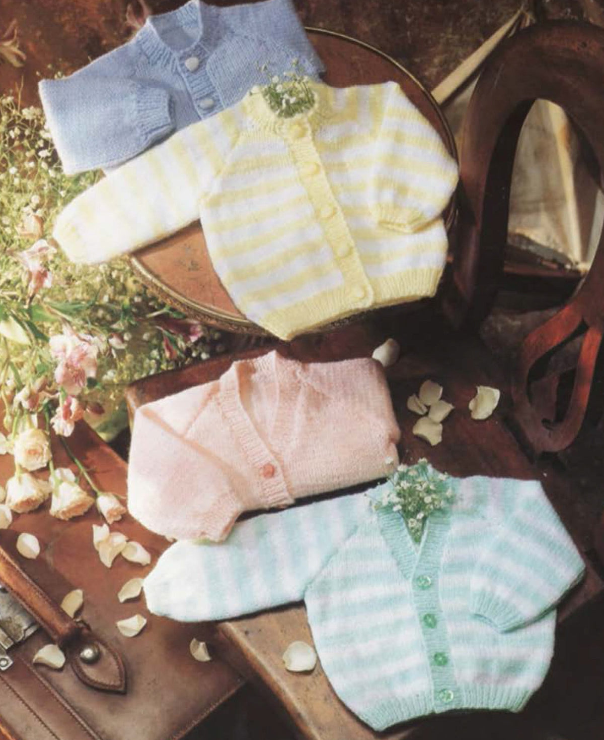 Baby Premie Premature Easy Raglan  Cardigans 4 styles to knit  DK ( 8PLY ) Light worsted 14" to 22" chest  - Download PDF- small babies
