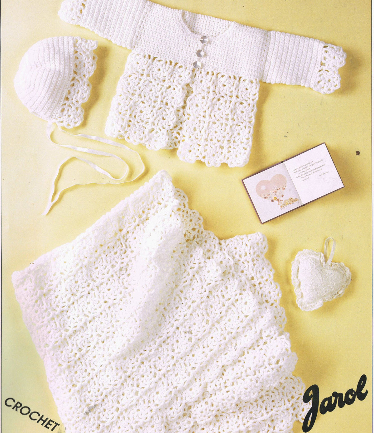 Baby Girl Crochet Shawl Jacket Bonnet in DK 8 Ply Light worsted wool sizes 14-20 inches