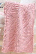 Moss Stitch & Cables  Crochet Blanket Afghan-  Crochet in Medium weight (4)  wool- size 32 x 43"- Crochet Pattern Download PDF