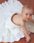 Square Crochet baby shawl, vintage design,  scalloped border 4ply Fingering sport  wool  Crochet pattern Download PDF