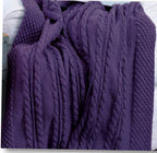 Bramble stitch & Cable throw Afghan Blanket in Aran 10 Ply Worsted wool, measures 51 x 69 " Knitting Pattern Download PDF