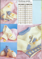 Baby Girl Knitted Chicken Dress -Sweater Cap Scarf Mitts & Socks 4ply Fingering wool or 4ply -3- 36 months  Knitting pattern PDF download
