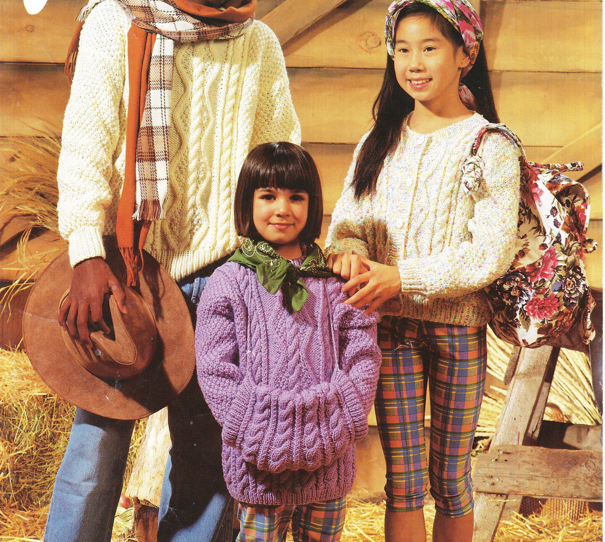 Aran Cardigan Sweater Skirt & Muff Adult Childrens Boys girls,Aran 10 ply Worsted Knitting pattern download PDF sizes 24" - 40" chest