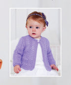 Baby Girl's Eyelet lacy  garter stitch edge cardigans Long short sleeves- fits 16 - 26" chest (0-7 years) Download PDF 4ply Fingering wool