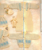 Baby Sweaters Dress Skirt Cardigan Long- short sleeves Trousers Fair Isle 18" - 24" DK 8 Ply Light Worsted Knitting Pattern PDF download